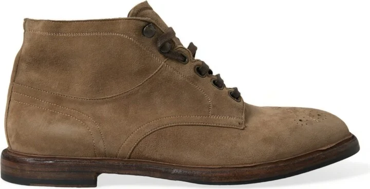 Brown Leather Lace Up Ankle Boots Men's Shoes