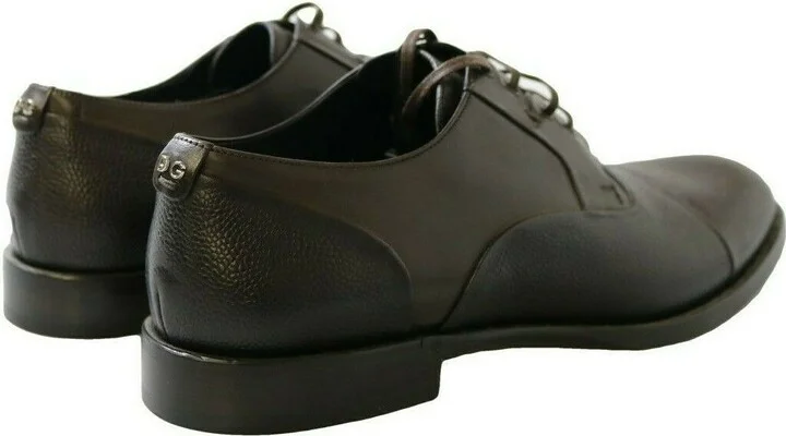 Brown Leather Laceups Dress Mens Men's Shoes - Image 2