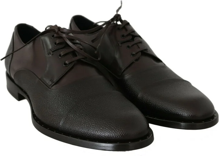 Brown Leather Laceups Dress Mens Men's Shoes - Image 3