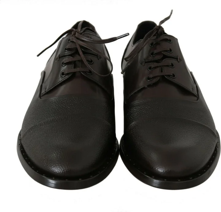 Brown Leather Laceups Dress Mens Men's Shoes - Image 4