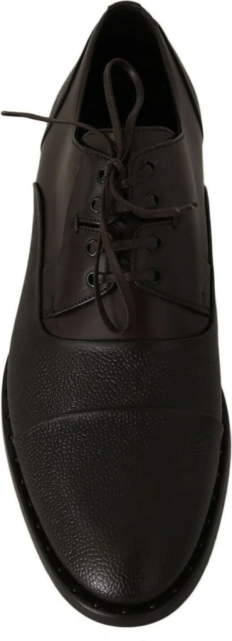 Brown Leather Laceups Dress Mens Men's Shoes - Image 5