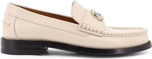 Brown leather loafers