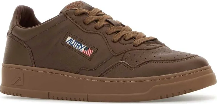 Brown Leather Medalist Sneakers - Image 2