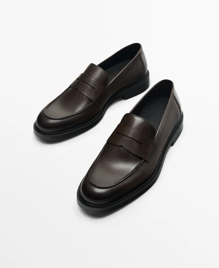 Brown Leather Penny Loafers - Image 3