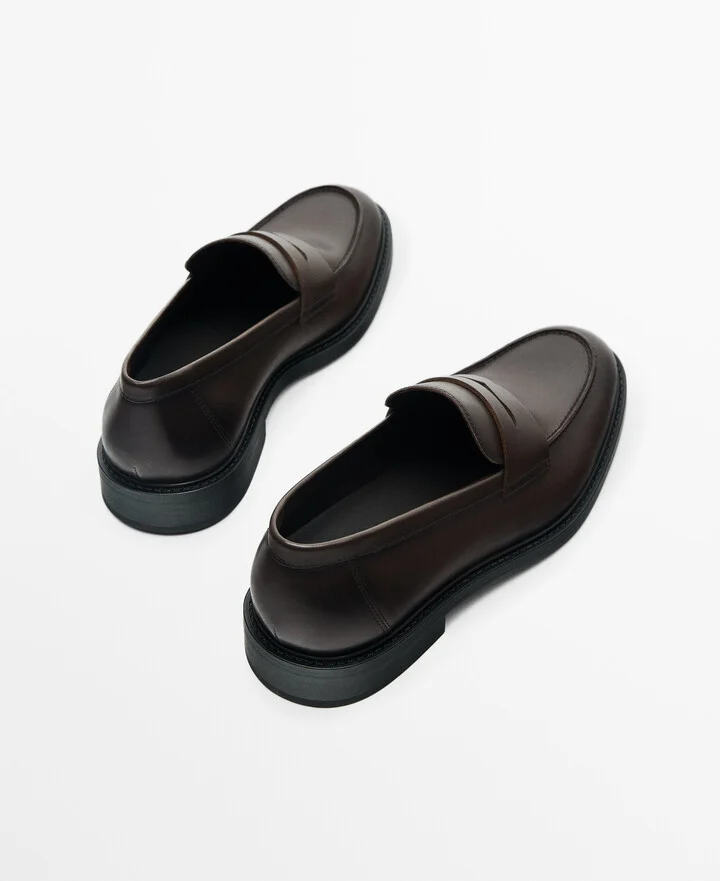 Brown Leather Penny Loafers - Image 5