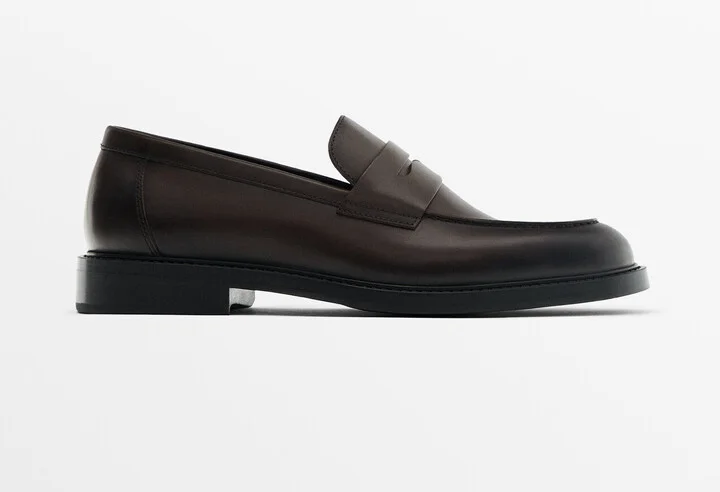 Brown Leather Penny Loafers