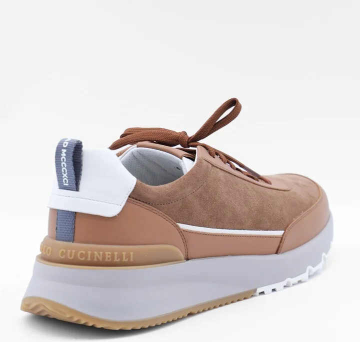 Brown Leather Sneakers - Image 3