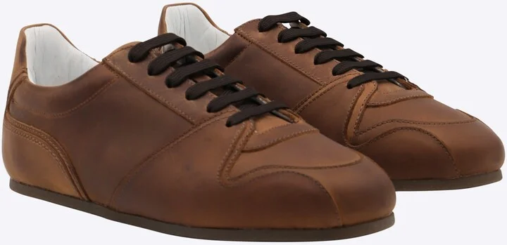 Brown Leather Sneakers - Image 2