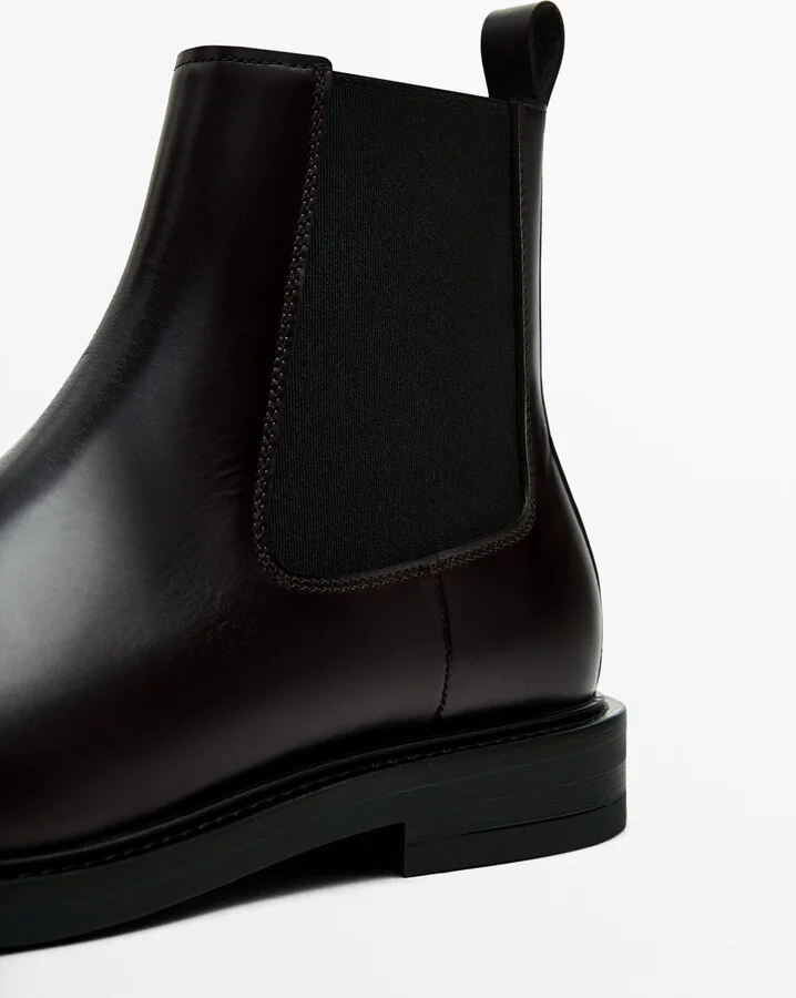 Brown Leather Sock Ankle Boots - Image 5