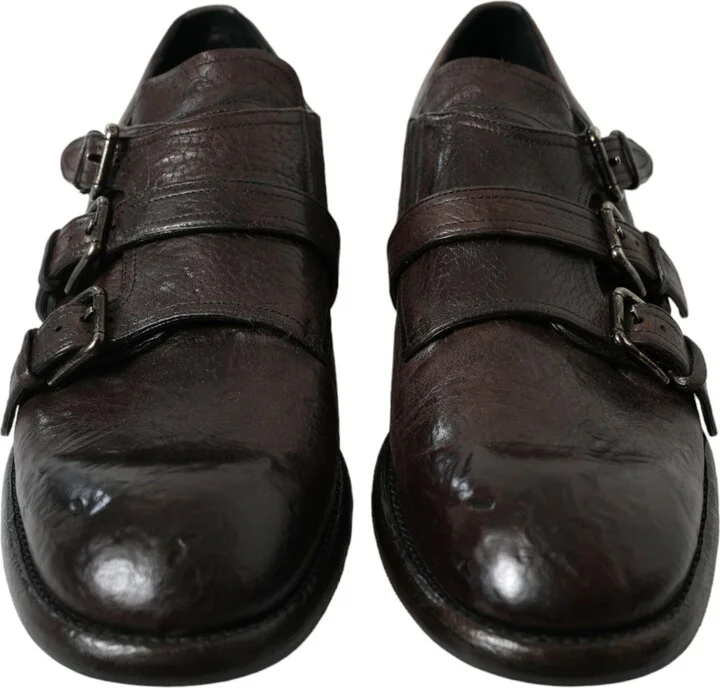 Brown Leather Strap Formal Dress Men's Shoes - Image 2