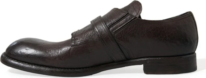 Brown Leather Strap Formal Dress Men's Shoes - Image 5