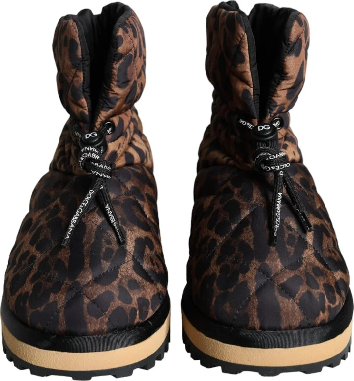 Brown Leopard Ankle Boots Padded Men's Shoes - Image 2