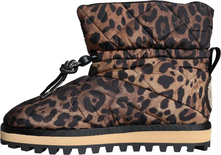 Brown Leopard Ankle Boots Padded Men's Shoes - Image 5