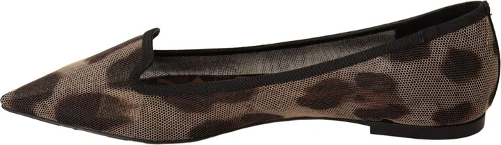 Brown Leopard Ballerina Flat Loafers Women's Shoes - Image 2