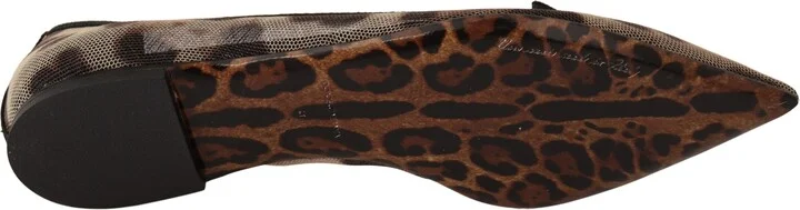 Brown Leopard Ballerina Flat Loafers Women's Shoes - Image 3