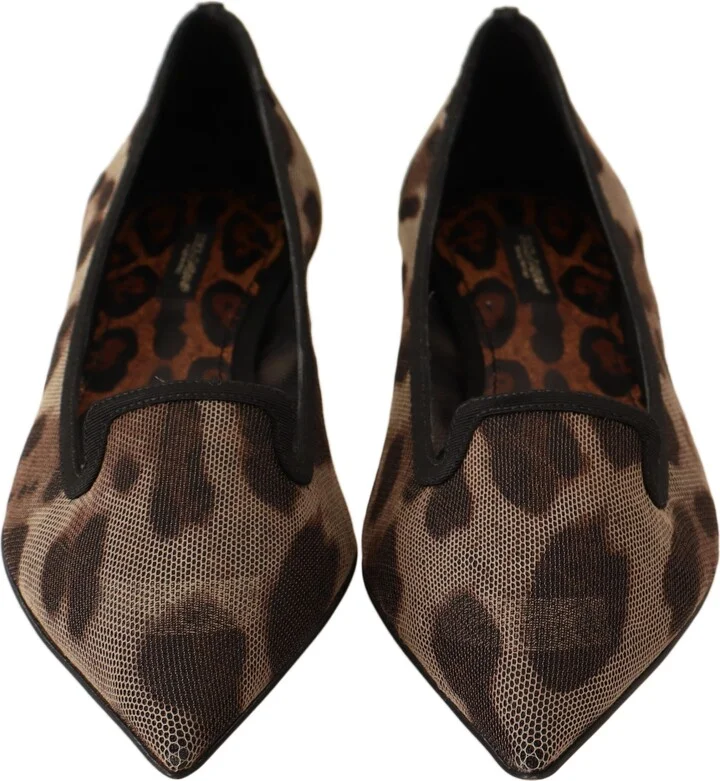 Brown Leopard Ballerina Flat Loafers Women's Shoes - Image 5