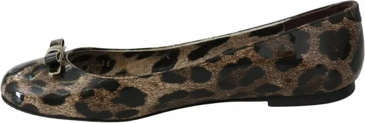 Brown Leopard Ballerina Flats Leather Women's Shoes (Pre-Owned) - Image 2