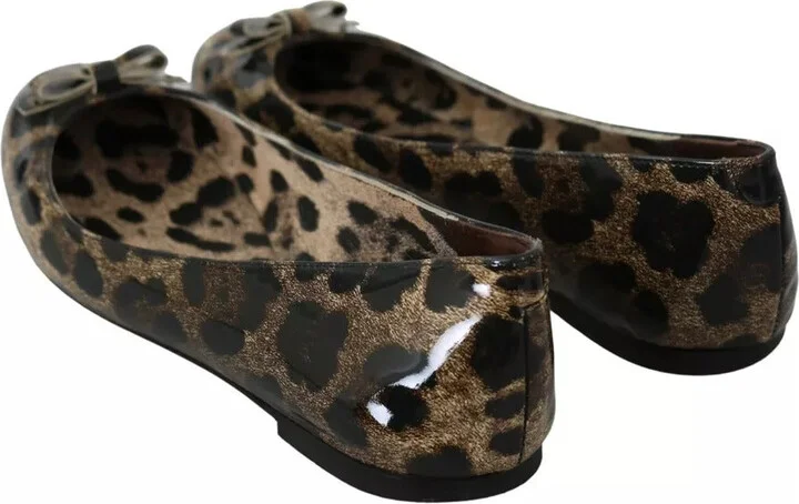 Brown Leopard Ballerina Flats Leather Women's Shoes (Pre-Owned) - Image 4
