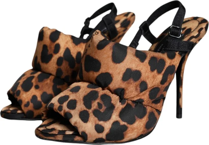 Brown Leopard Keira Slingback Sandals Women's Shoes - Image 3