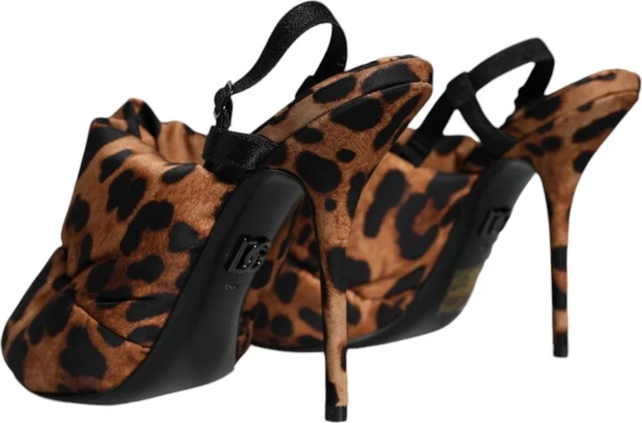 Brown Leopard Keira Slingback Sandals Women's Shoes - Image 4
