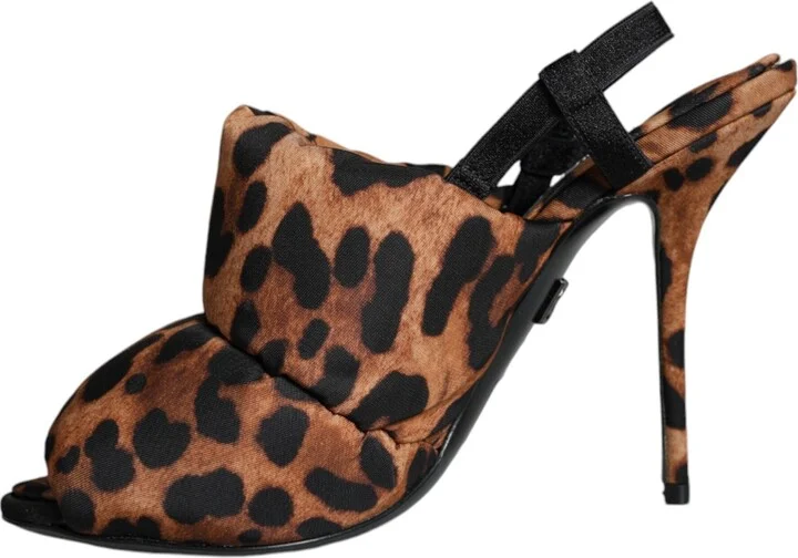 Brown Leopard Keira Slingback Sandals Women's Shoes - Image 5