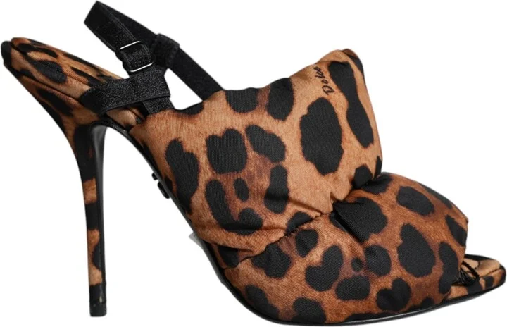 Brown Leopard Keira Slingback Sandals Women's Shoes