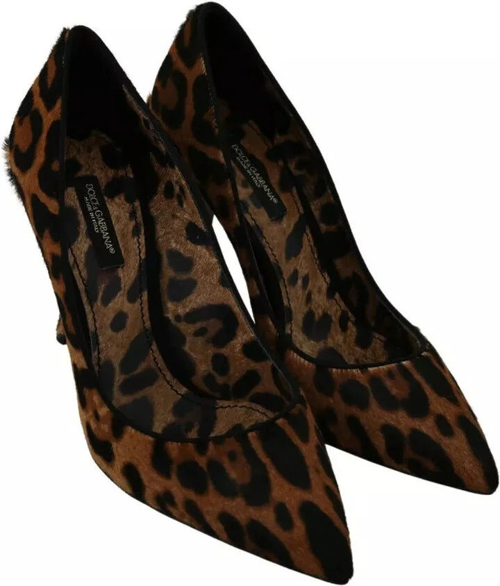 Brown Leopard Pony Hair Heels Pumps Women's Shoes (Pre-Owned) - Image 3
