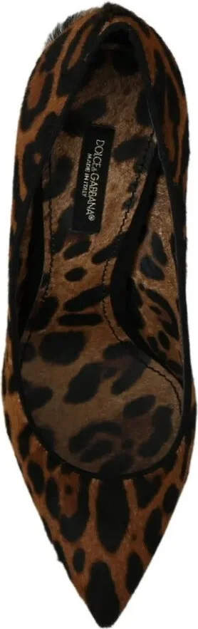 Brown Leopard Pony Hair Heels Pumps Women's Shoes (Pre-Owned) - Image 4