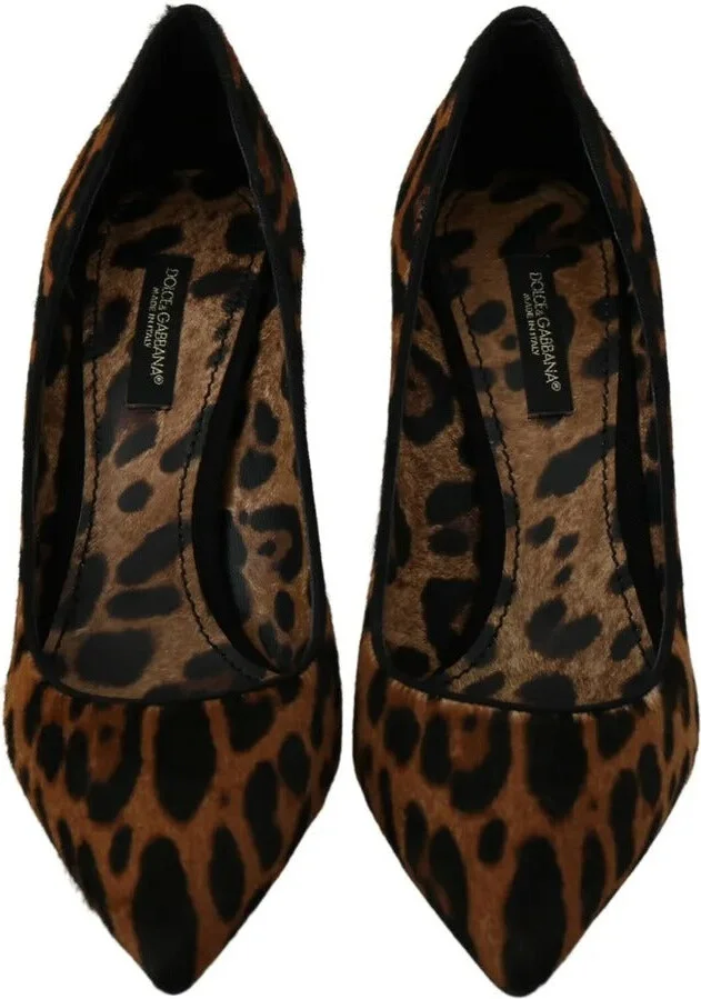 Brown Leopard Pony Hair Heels Pumps Women's Shoes (Pre-Owned) - Image 5