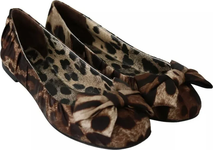 Brown Leopard Silk Ballerina Flats Women's Shoes (Pre-Owned) - Image 3