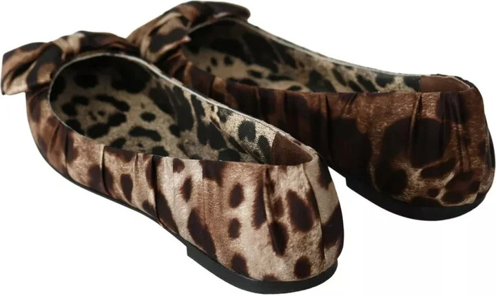 Brown Leopard Silk Ballerina Flats Women's Shoes (Pre-Owned) - Image 4