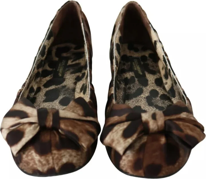 Brown Leopard Silk Ballerina Flats Women's Shoes (Pre-Owned) - Image 5