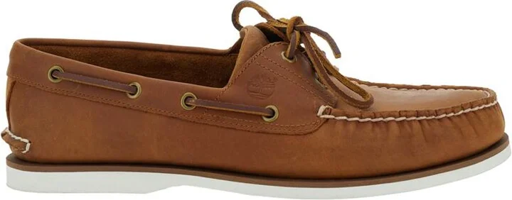 Brown Loafers With Bow Detail On The Front And Embossed Logo On The Side In Leather Man