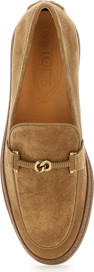 Brown Loafers With Cord Detail In Leather Woman - Image 4