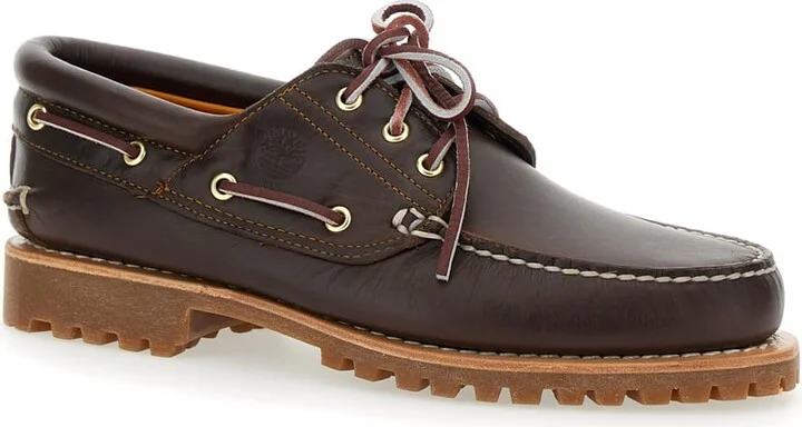 Brown Loafers With Embossed Logo On The Side And Low Block Heel In Leather Man - Image 2