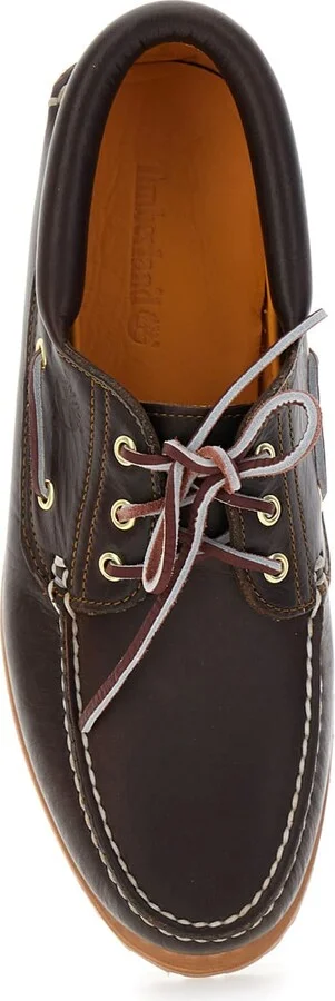 Brown Loafers With Embossed Logo On The Side And Low Block Heel In Leather Man - Image 4