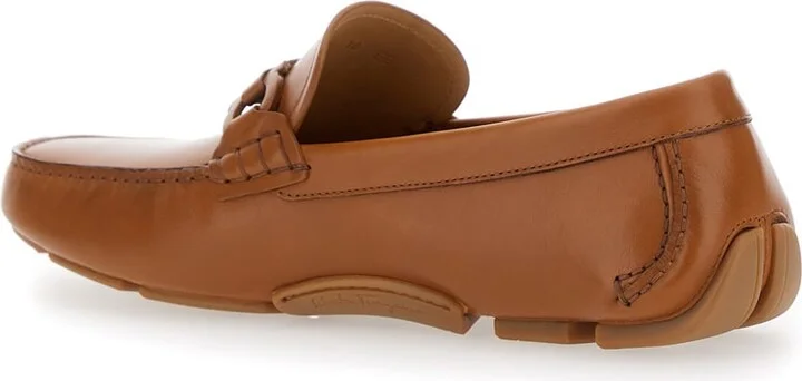 Brown Loafers With Ganicini Plaque On The Front In Leather Man - Image 3