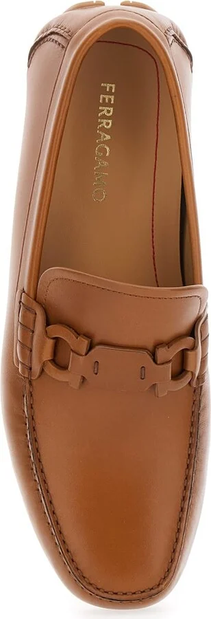 Brown Loafers With Ganicini Plaque On The Front In Leather Man - Image 4