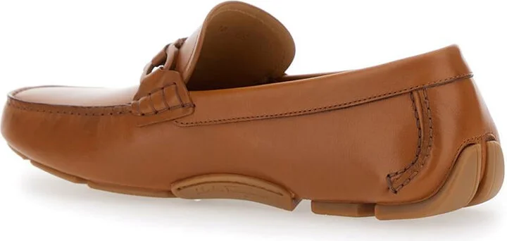 Brown Loafers With Ganicini Plaque On The Front In Leather Man - Image 3