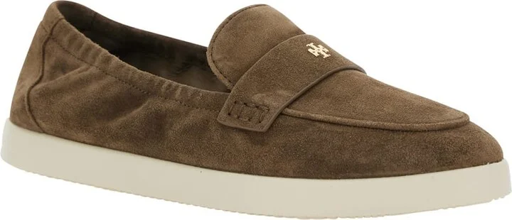 Brown Loafers With Logo Plaque On The Front And Slip-on Design In Suede Woman - Image 2