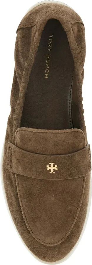 Brown Loafers With Logo Plaque On The Front And Slip-On Design In Suede Woman - Image 4