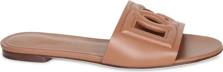 Brown Logo Slide Sandal