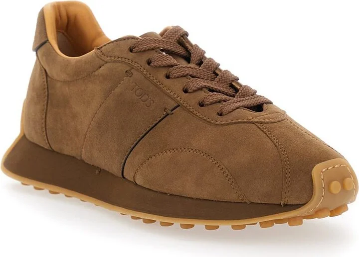 Brown Low Top Sneakers With Cleat Details On Heel And Sole In Leather Woman - Image 2