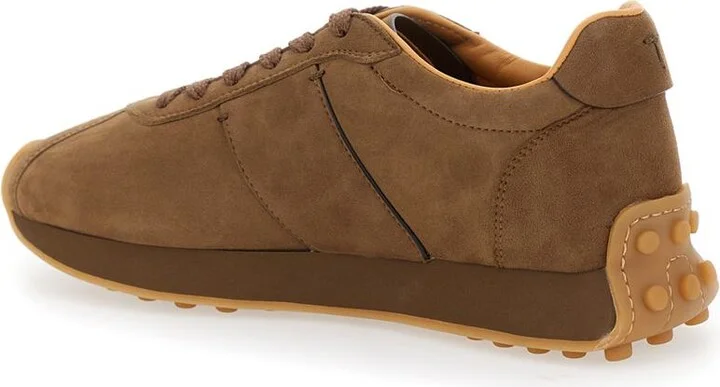 Brown Low Top Sneakers With Cleat Details On Heel And Sole In Leather Woman - Image 3