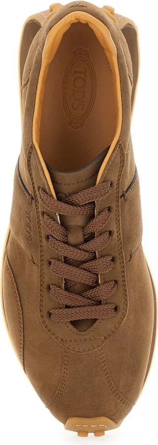 Brown Low Top Sneakers With Cleat Details On Heel And Sole In Leather Woman - Image 4