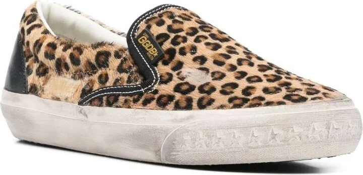 Brown Low Top Sneakers With Embossed Logo On The Heel And All-Over Leopard Motif In Leather Woman - Image 2