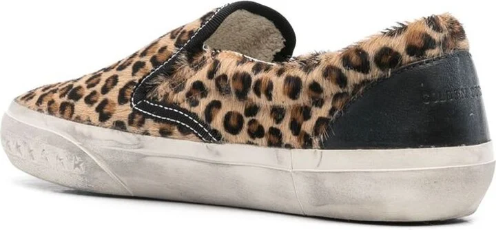 Brown Low Top Sneakers With Embossed Logo On The Heel And All-Over Leopard Motif In Leather Woman - Image 3