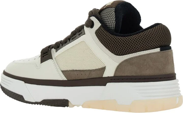 Brown Low Top Sneakers With Logo Detail On The Side And Mesh Panels In Suede Man - Image 3