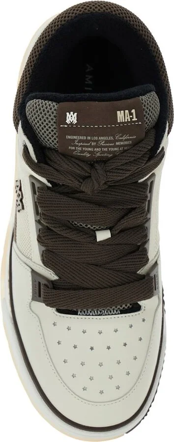 Brown Low Top Sneakers With Logo Detail On The Side And Mesh Panels In Suede Man - Image 4