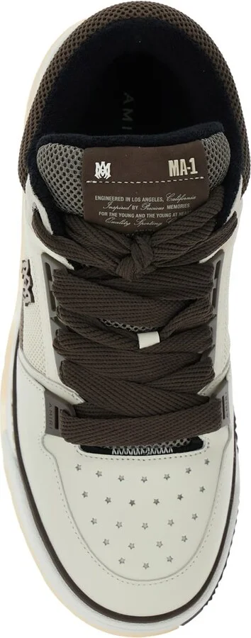 Brown Low Top Sneakers With Logo Detail On The Side And Mesh Panels In Suede Man - Image 4